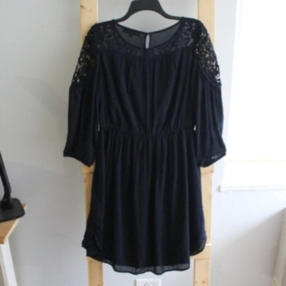 LOFT Crochet Dark Blue Dress